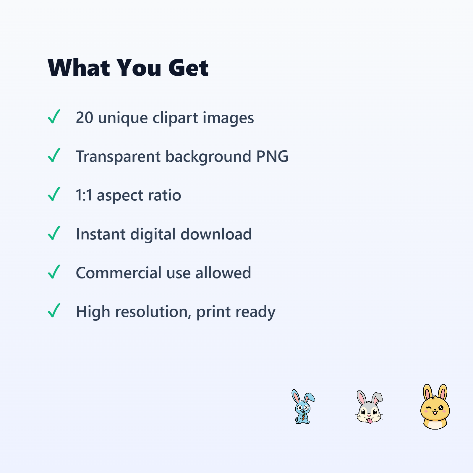 20 Silly Bunny Face Vector Clipart PNG Transparent Background