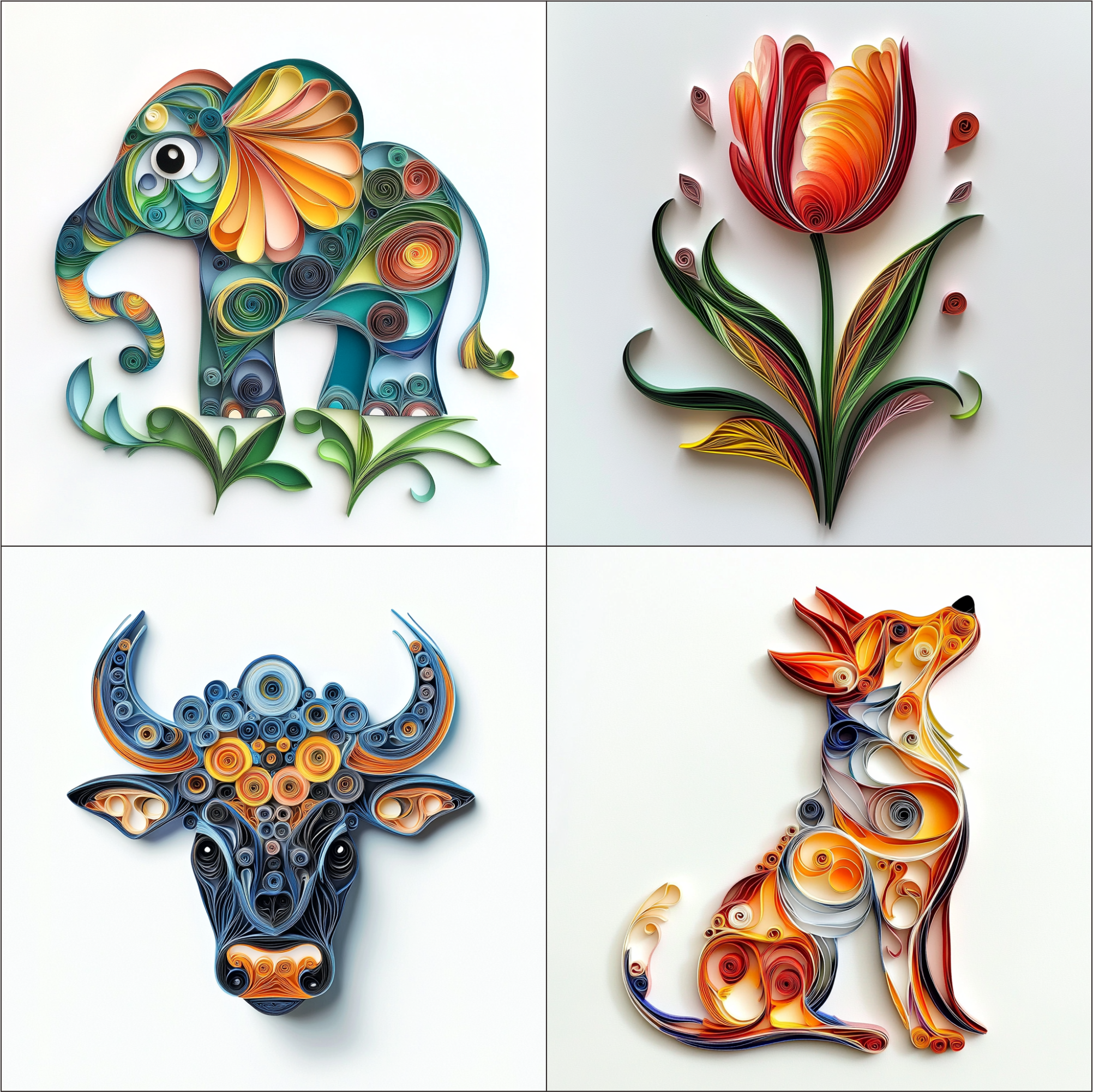 Animals and Flowers Clipart images Collection Perfect for Holiday Crafts & Digital Projects
