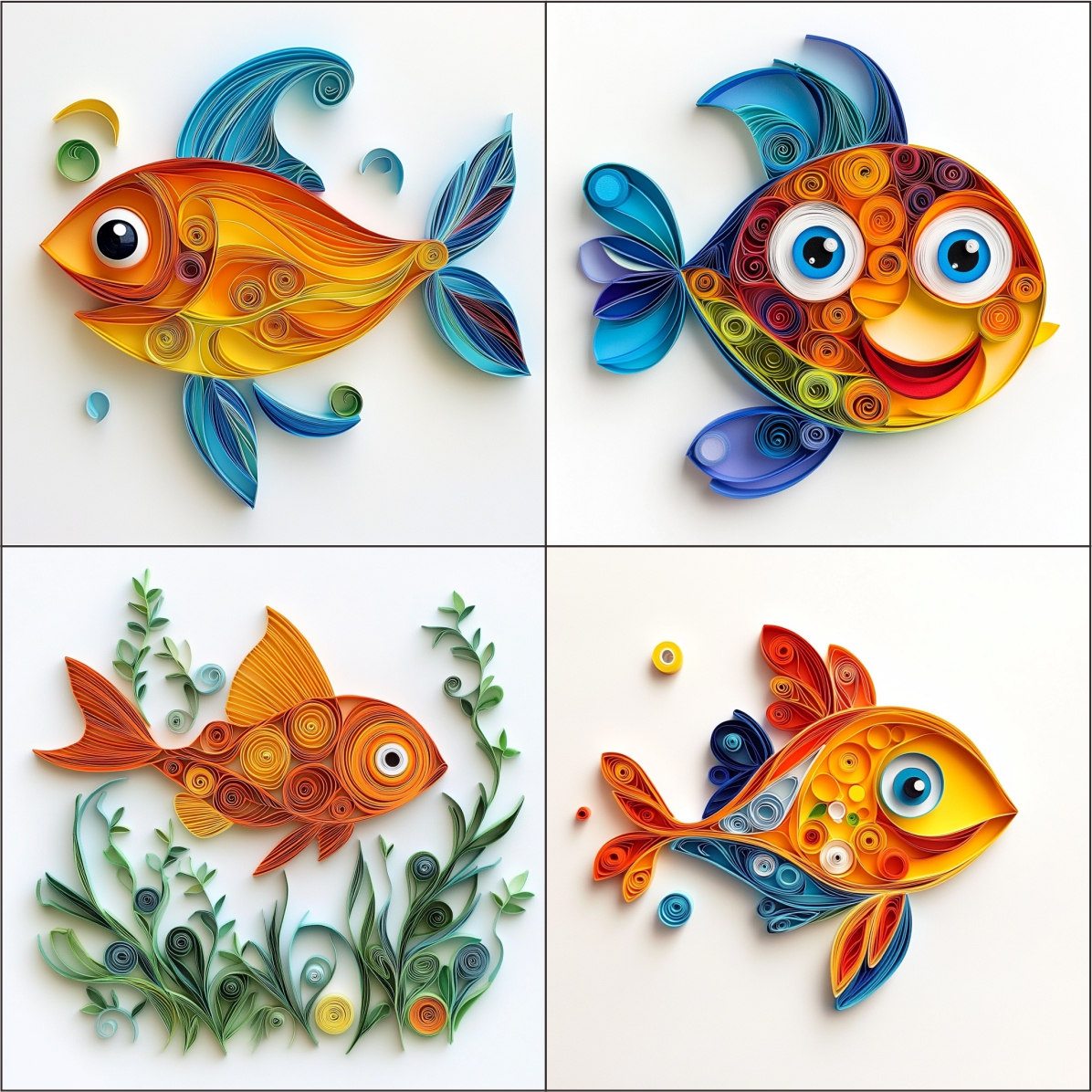 Fish Clipart Paper Quilling Art for card decorations