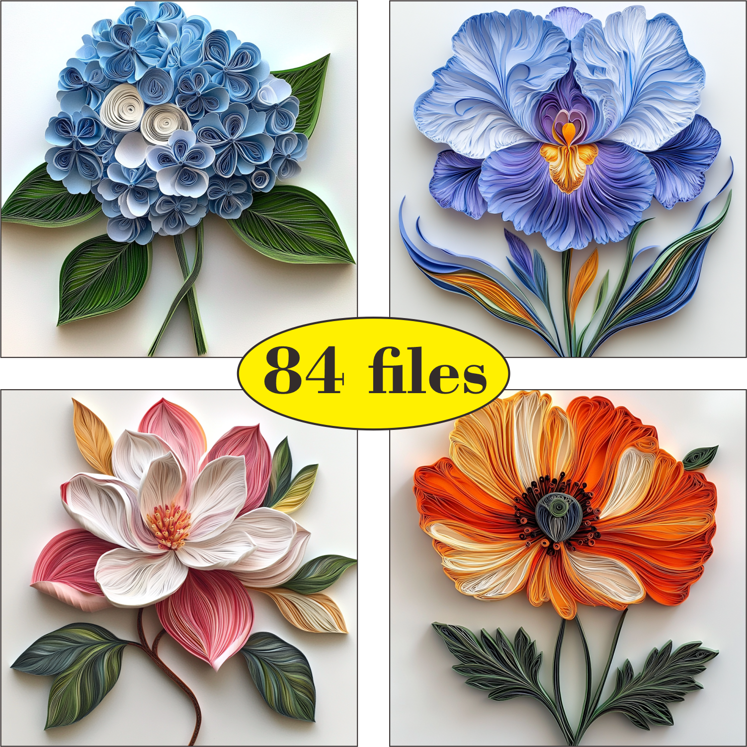 Flowers Clipart Paper Quilling Art for decorations