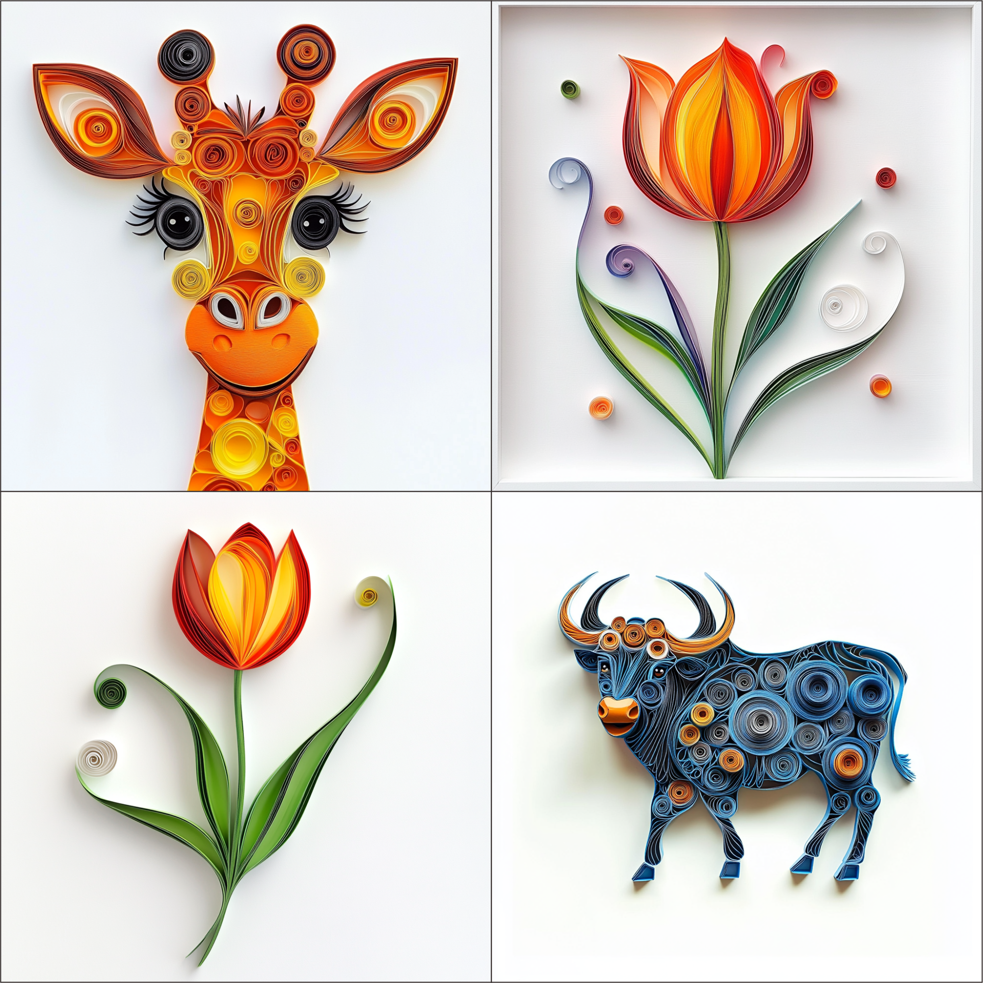 Animals and Flowers Clipart images Collection Perfect for Holiday Crafts & Digital Projects