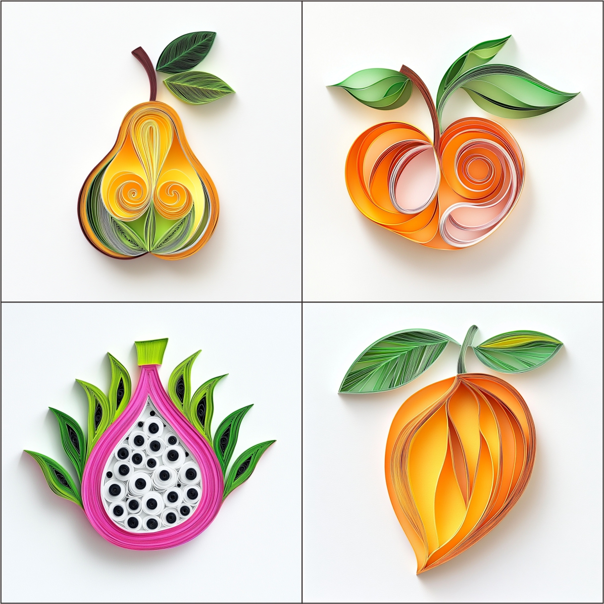 Fruits Decoration Clipart Paper Quilling Art for card decorations
