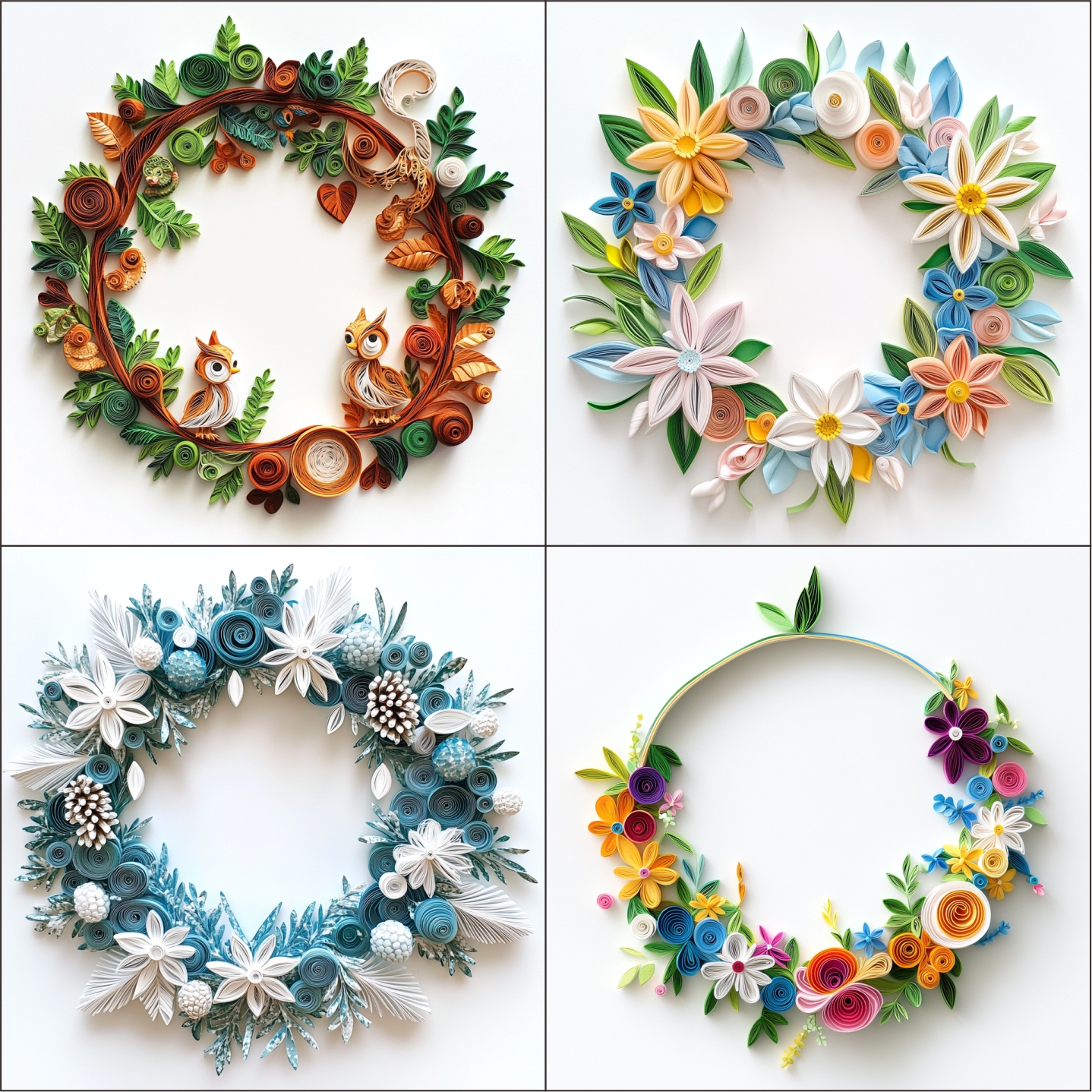 Christmas Wreath Unique Clipart Paper Quilling Art