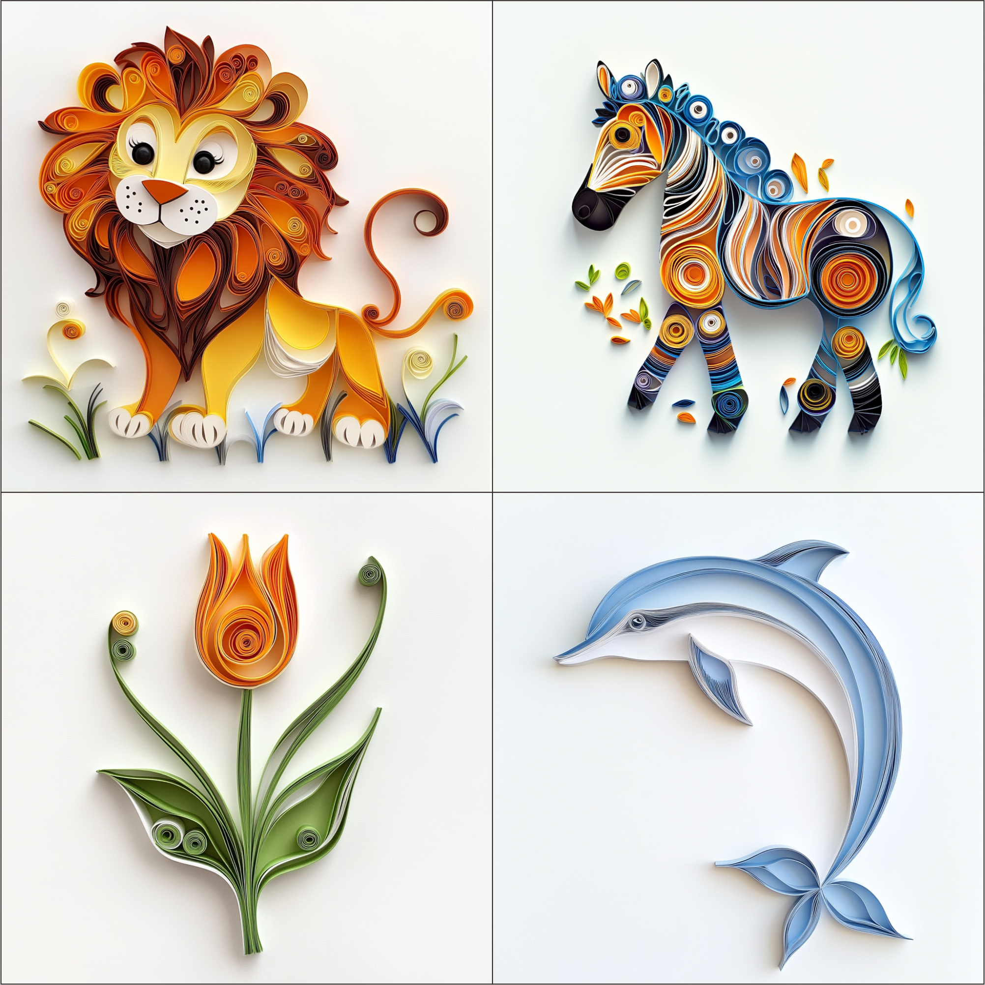 Animals and Flowers Clipart images Collection Perfect for Holiday Crafts & Digital Projects
