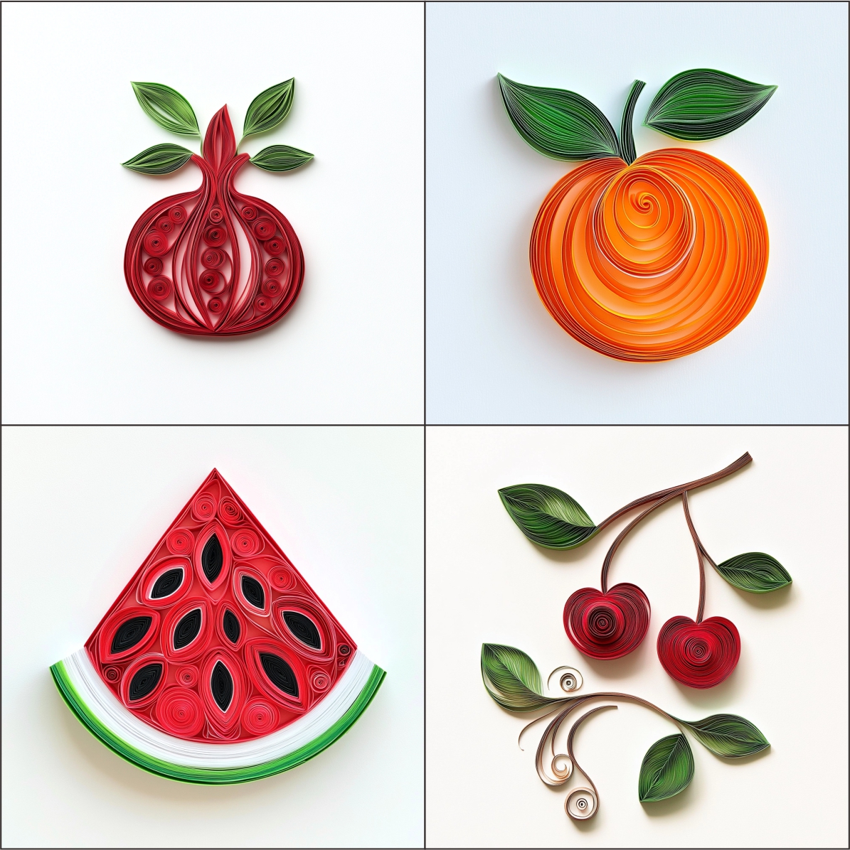 Fruits Decoration Clipart Paper Quilling Art for card decorations