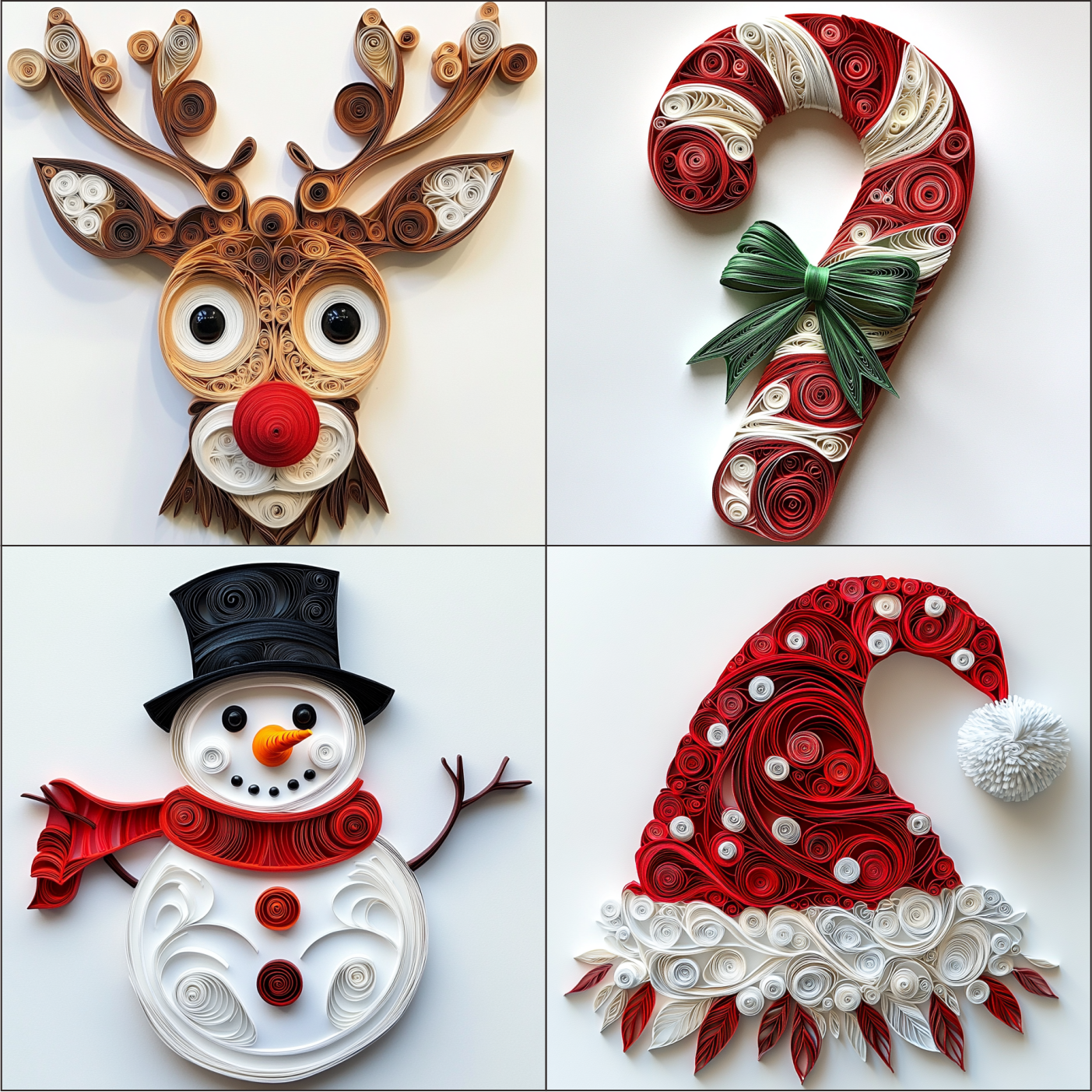Christmas Clipart Paper Quilling Art for card decorations