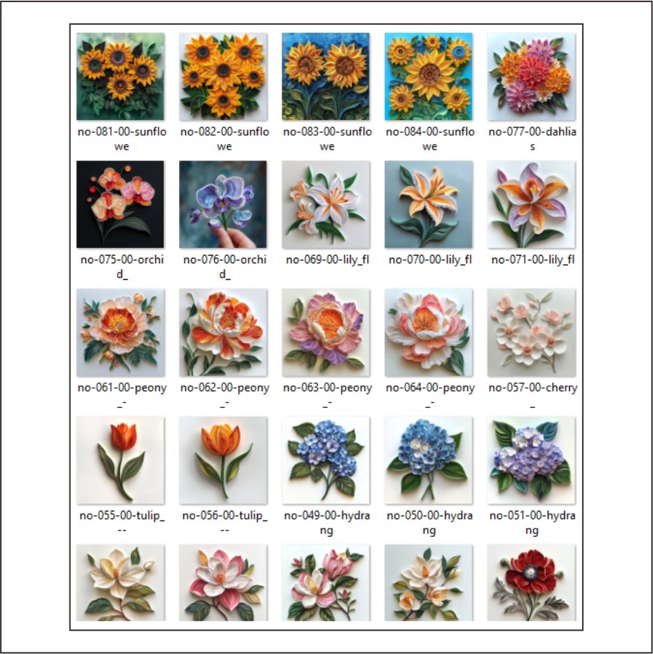Flowers Clipart Paper Quilling Art for decorations