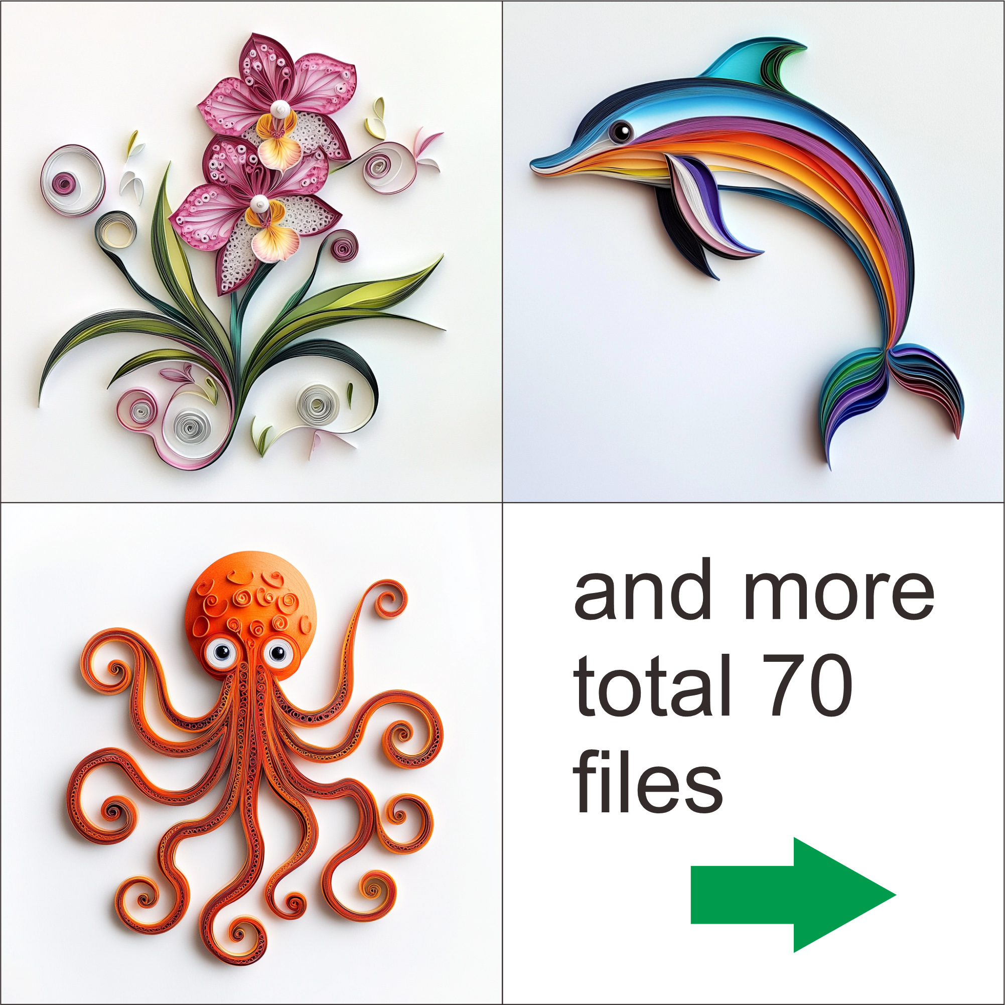 Animals and Flowers Clipart images Collection Perfect for Holiday Crafts & Digital Projects