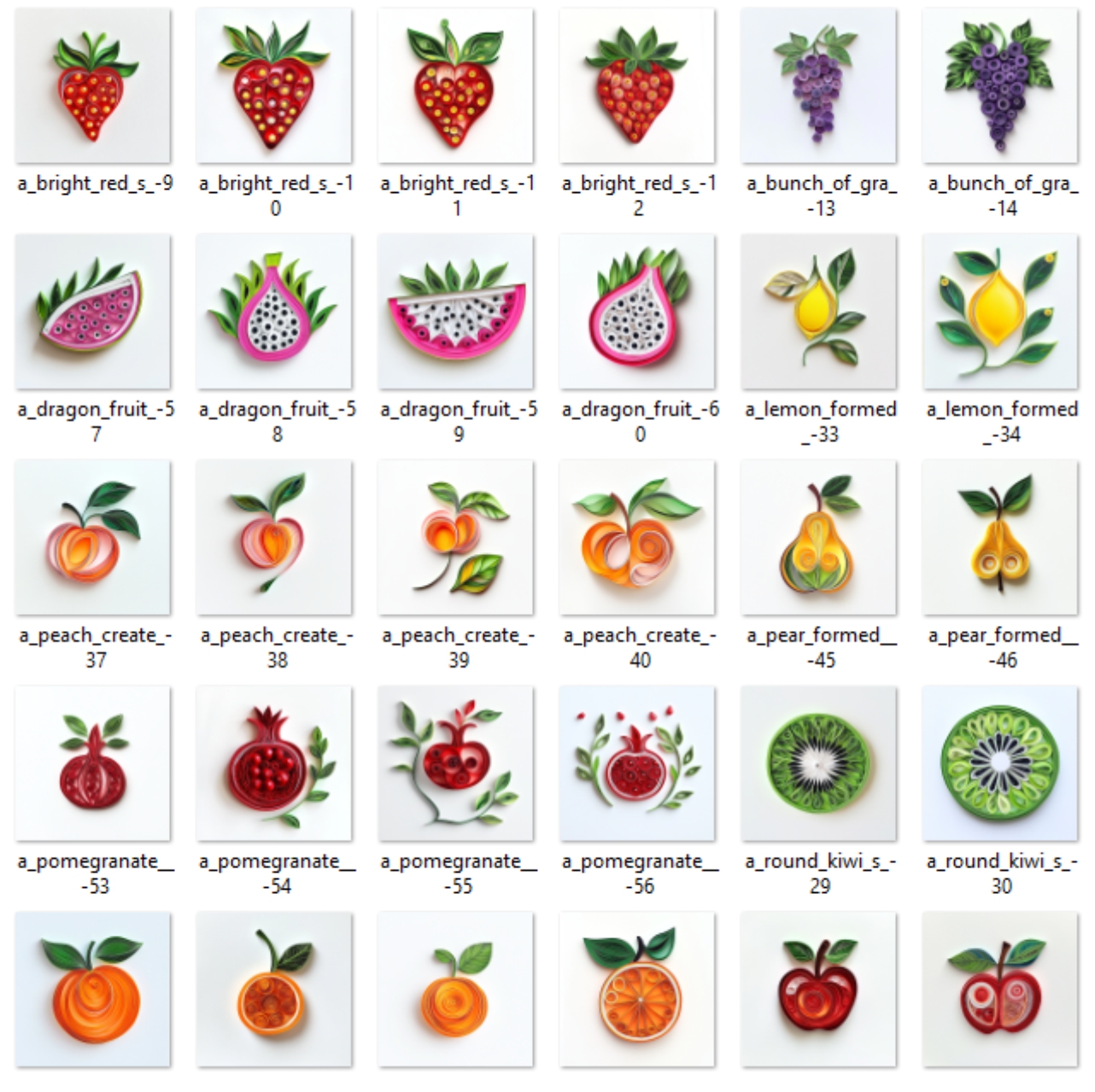 Fruits Decoration Clipart Paper Quilling Art for card decorations