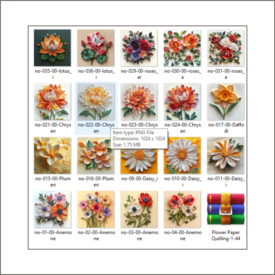 Flowers Clipart Paper Quilling Art for decorations