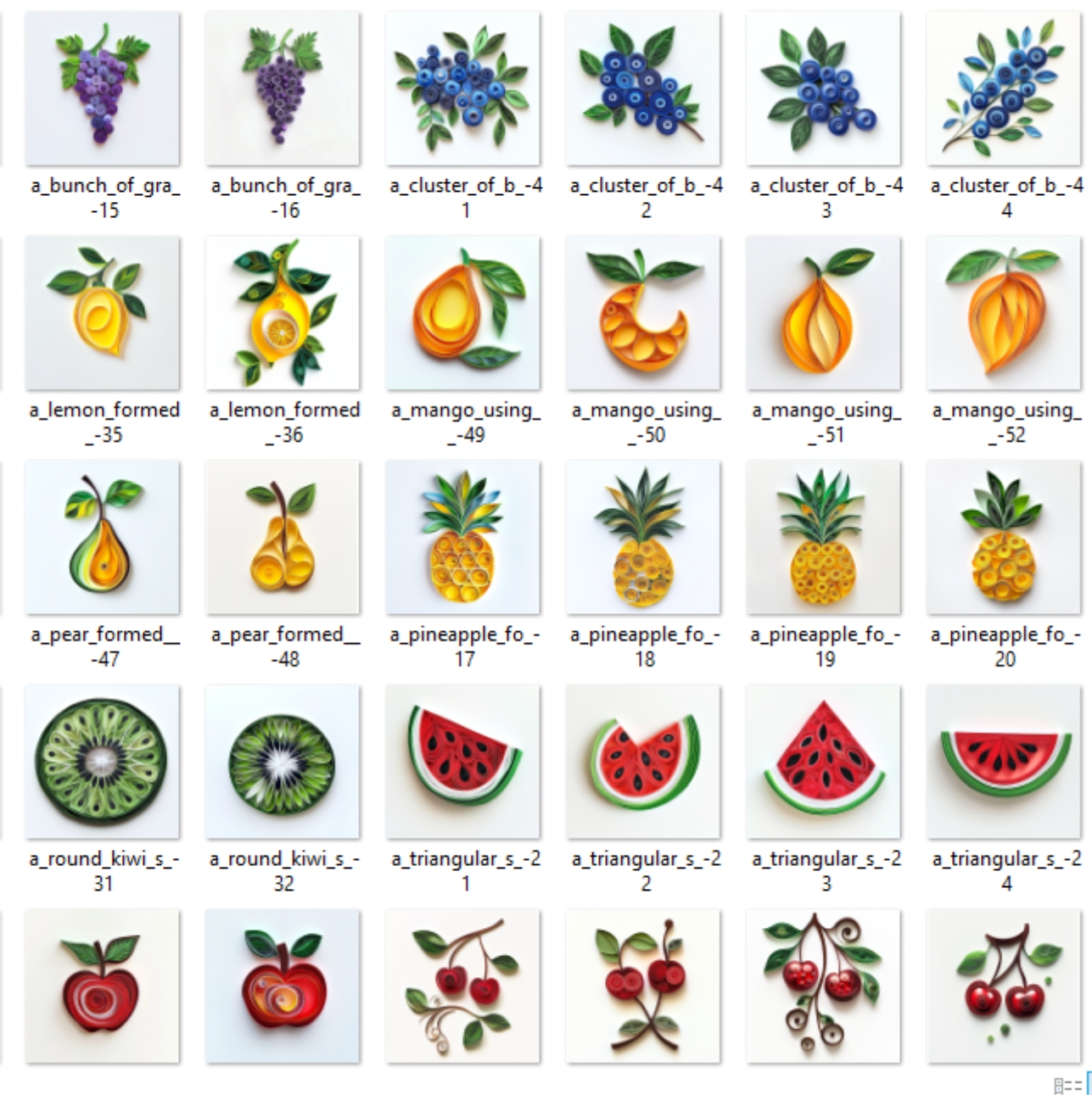 Fruits Decoration Clipart Paper Quilling Art for card decorations