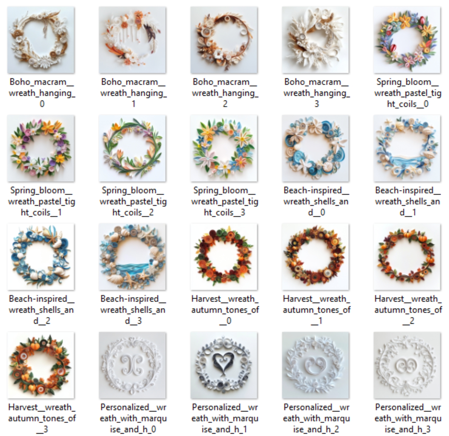 Christmas Wreath Unique Clipart Paper Quilling Art
