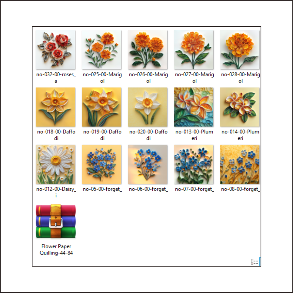 Flowers Clipart Paper Quilling Art for decorations