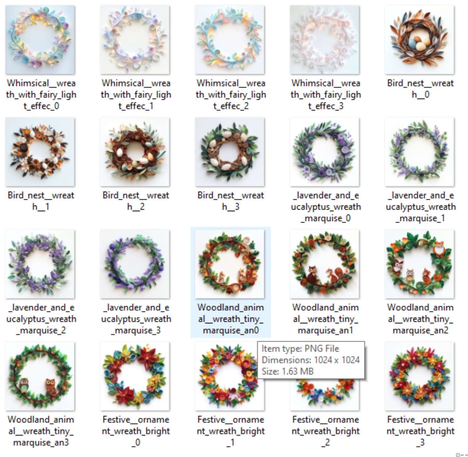 Christmas Wreath Unique Clipart Paper Quilling Art
