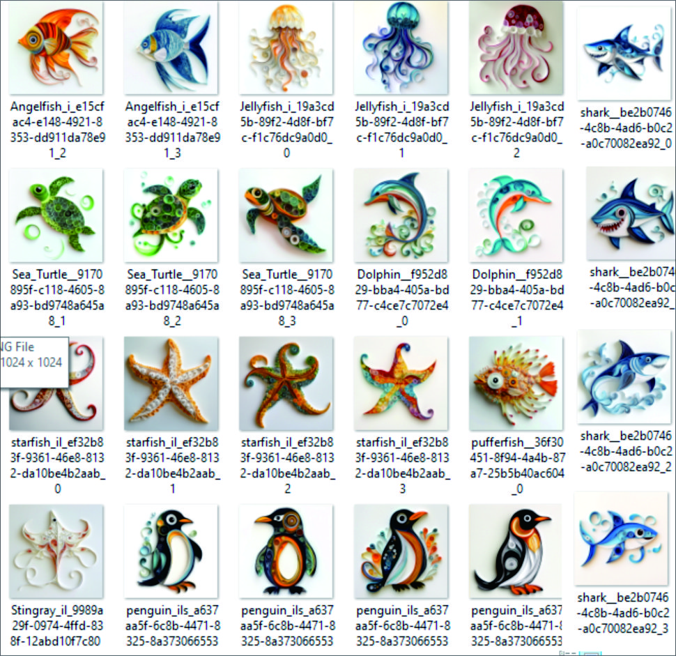 Cute Ocean Animal fish Clipart Paper Quilling Art