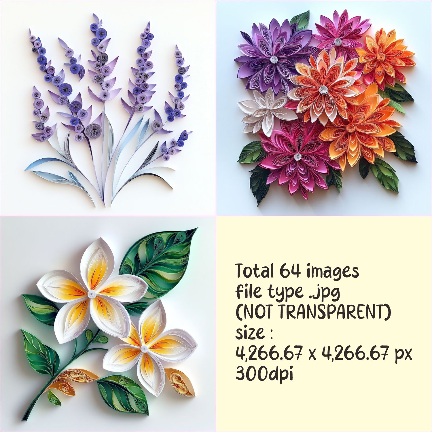 Paper Quilling Art Beautiful Flowers Clipart