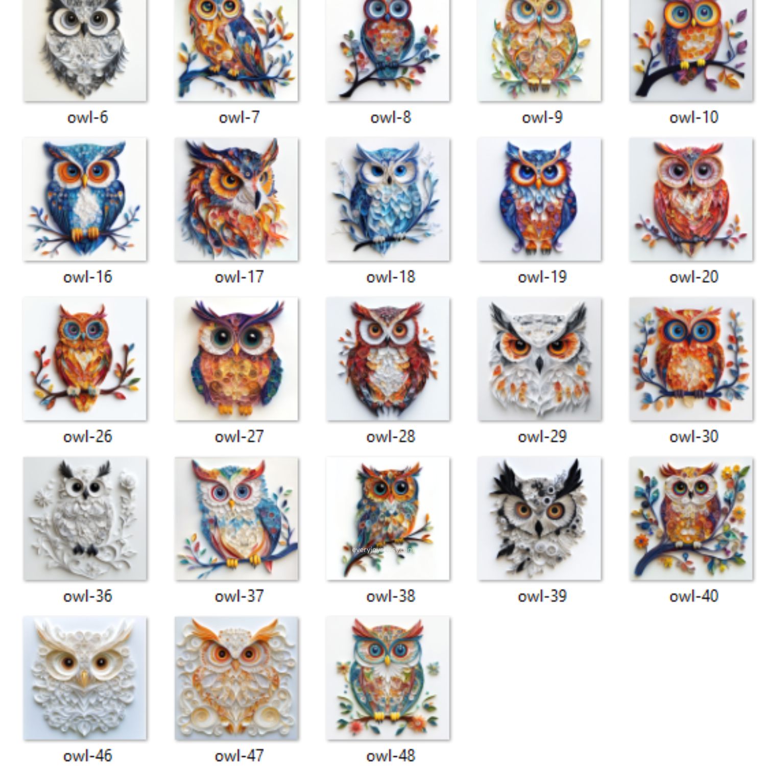 Beautiful OWL Paper Quilling Art Style card decorations
