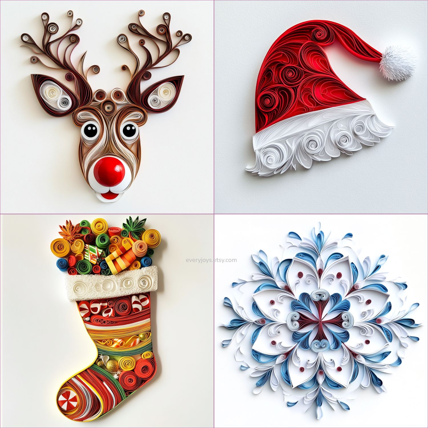Clipart Christmast Ornament Paper Quilling Art Style
