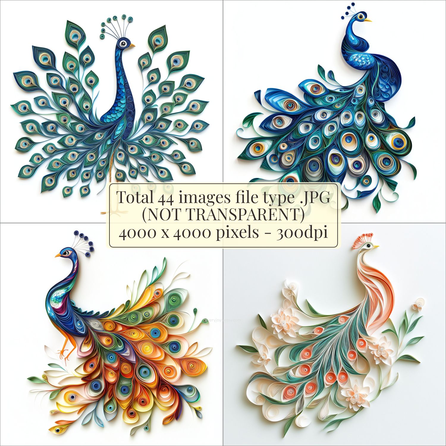 Beautiful Peacock Paper Quilling Art Style