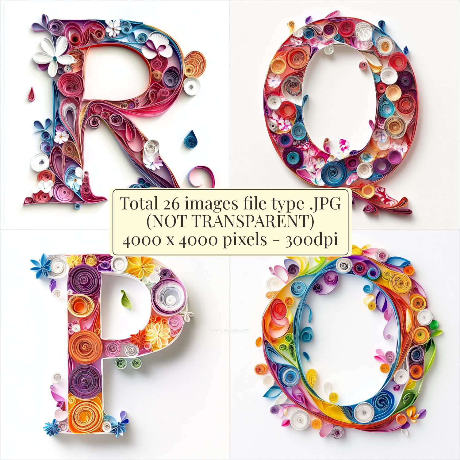 Alphabet ABCD V1 Paper Quilling Images Art quilling Style