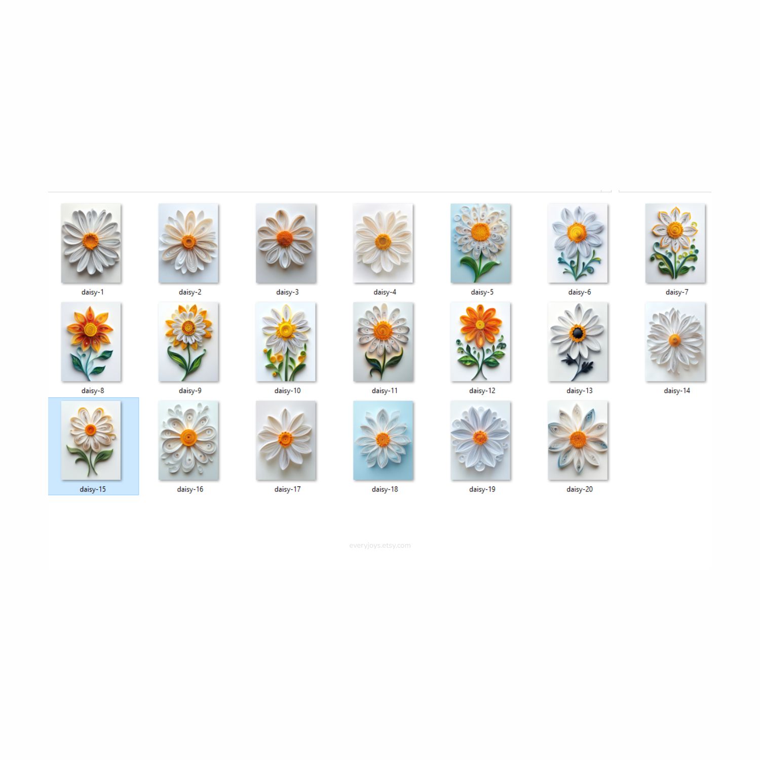 Daisy flower images Paper Quilling Art Style