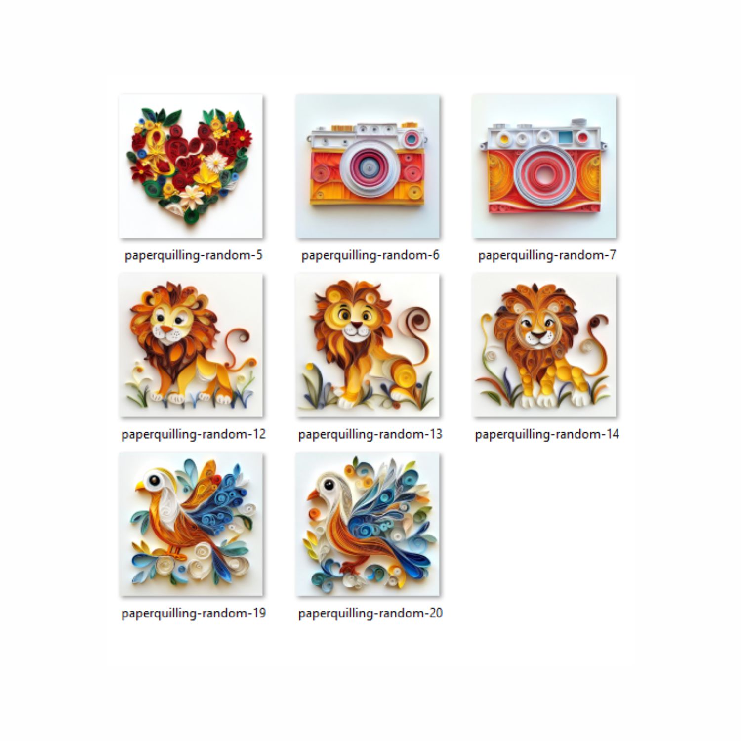 Paper Quilling Random Images Art quilling Style