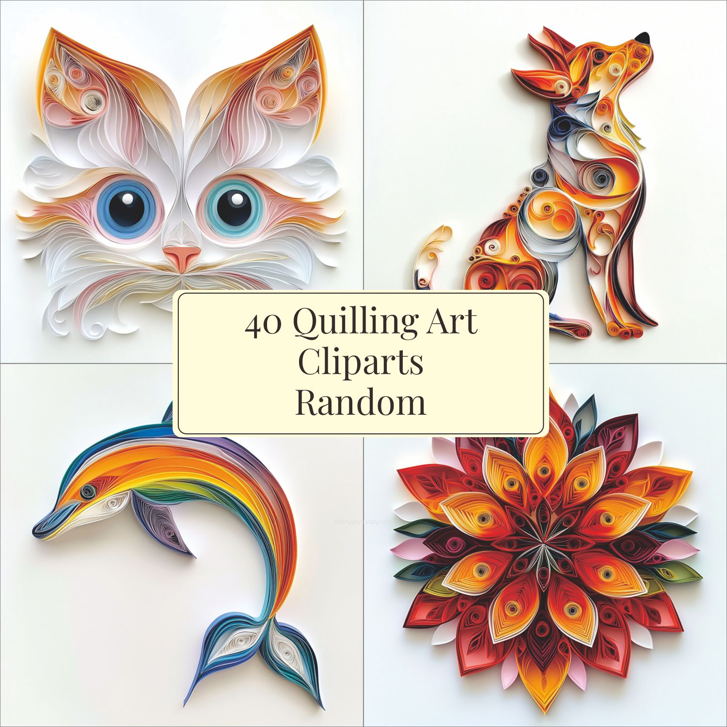 40 Quilling Art Style Clipart Random images