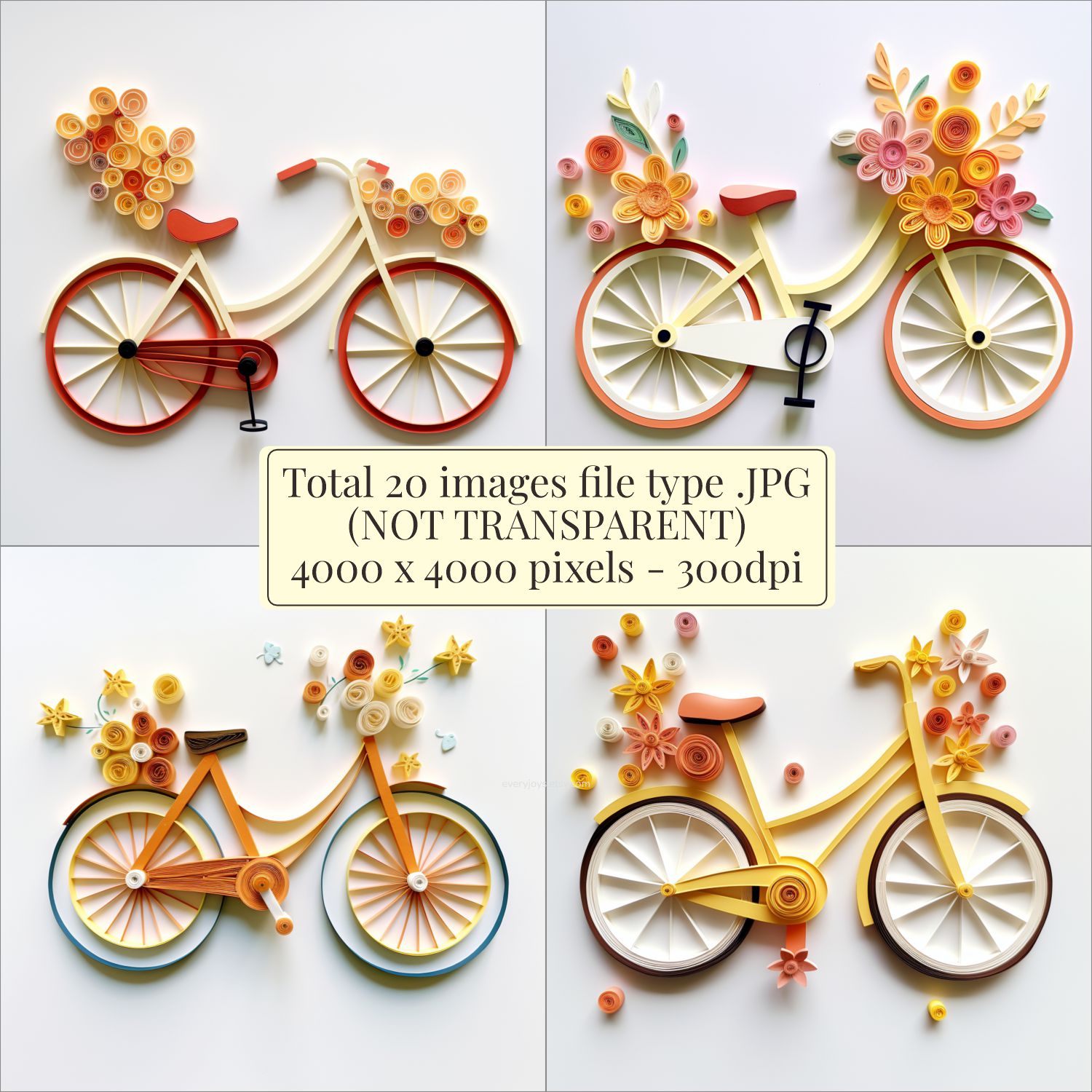 Paper Quilling Art style bicycle clipart Images quilling Style
