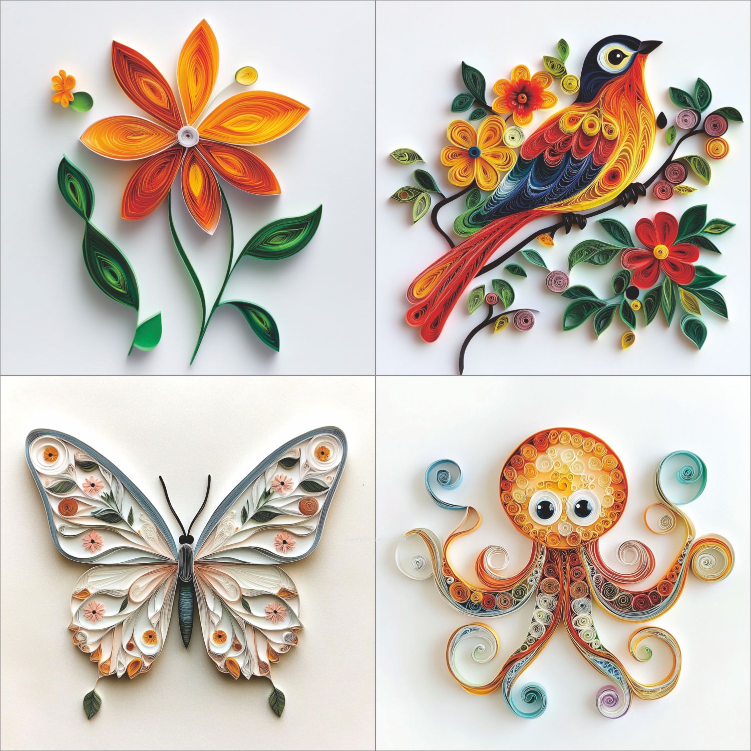 40 Quilling Art Style Clipart Random images