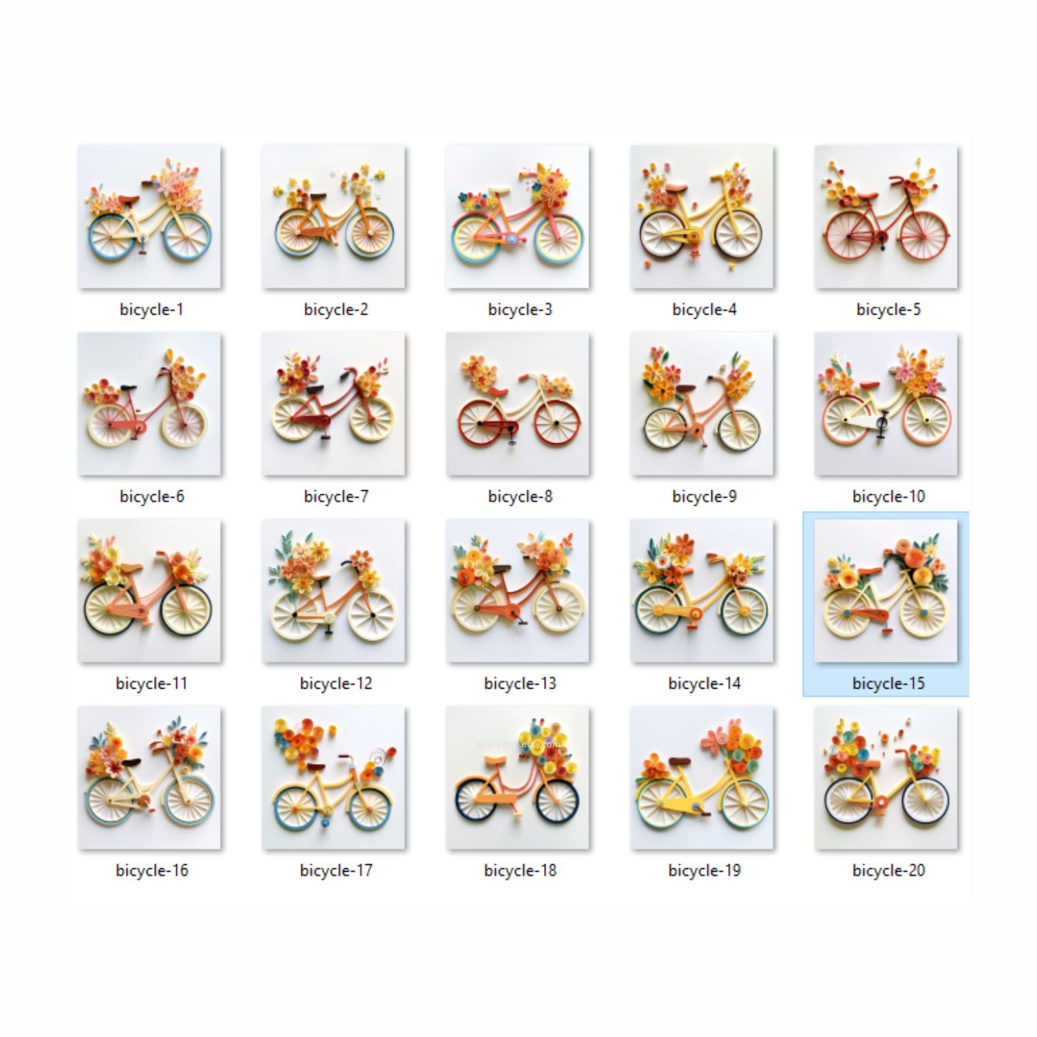 Paper Quilling Art style bicycle clipart Images quilling Style