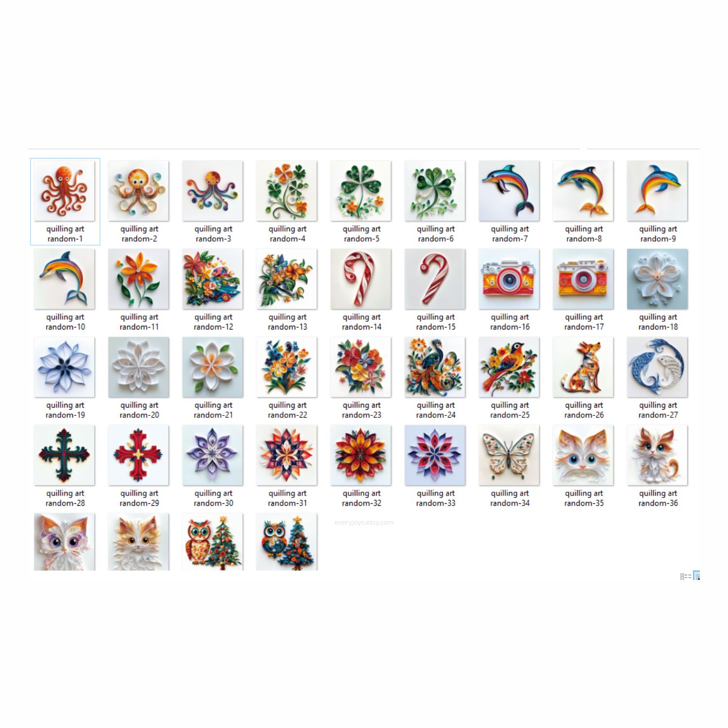40 Quilling Art Style Clipart Random images